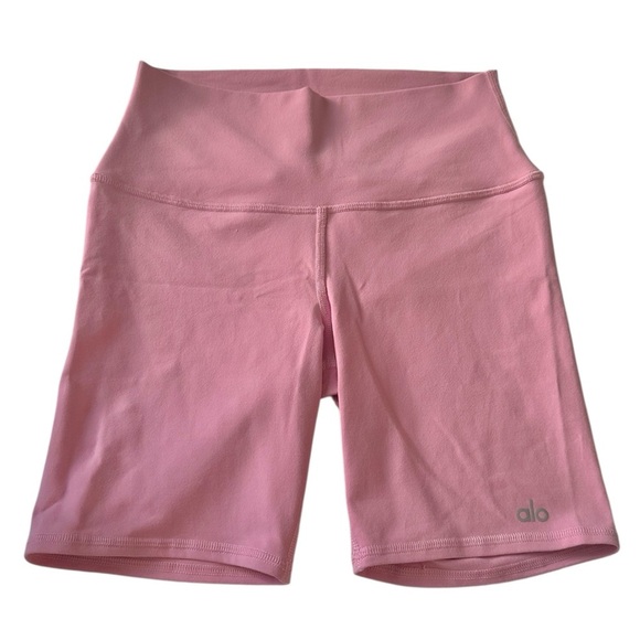Alo Yoga Airbrush High-Waist Biker Short 7” - Pink (Persian Pink) SMALL - Picture 3 of 6